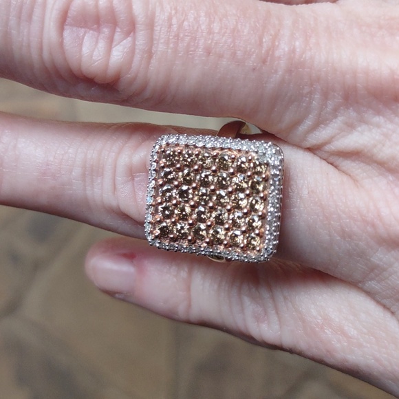 Champagne diamond ring, nwt, 2.25 ctw - Picture 4 of 7